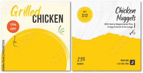 Delicious food promotion template for restaurant with great discounts