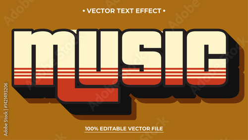 Vintage Music editable text effect alphabet font typography typeface
