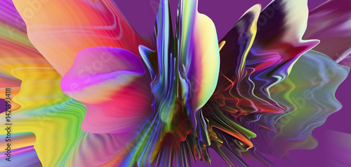 Colorful 3D extrusions in a dynamic holographic art display