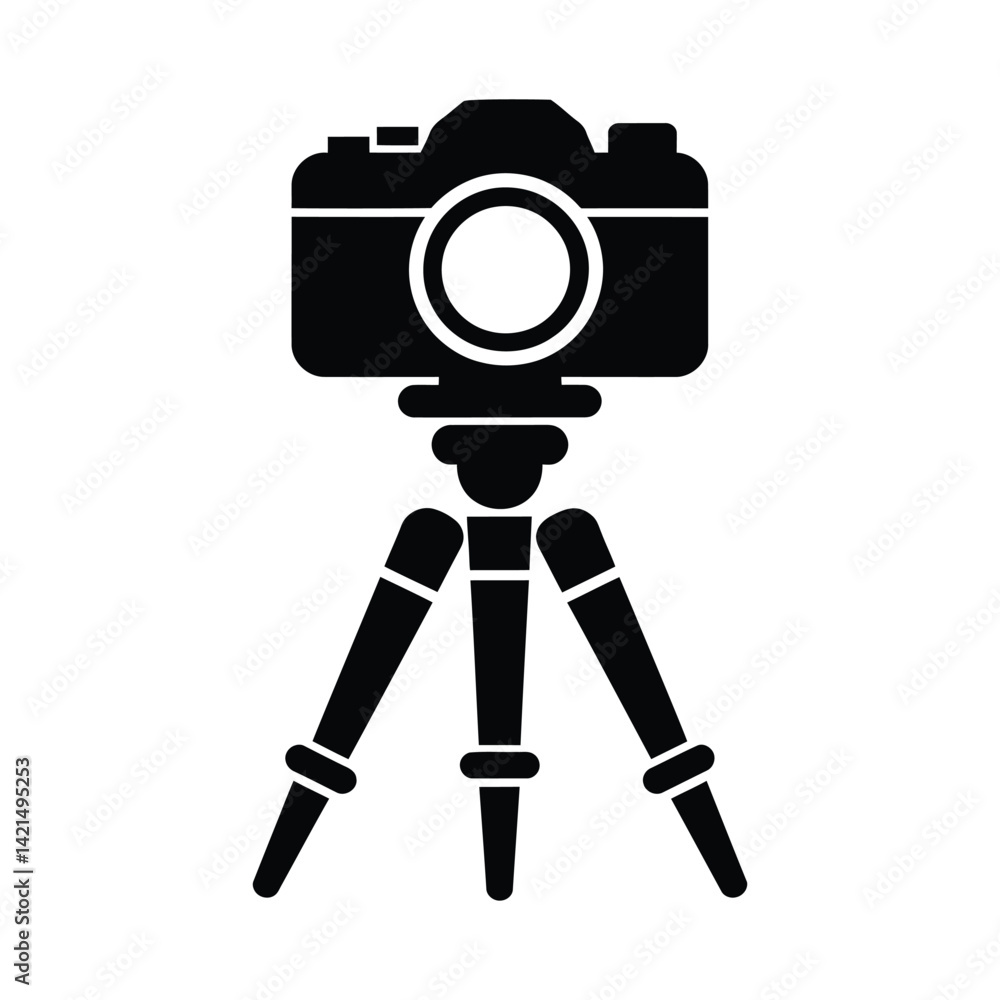 Camera on Tripod Icon – Photography Equipment Vector Illustration, Tripod with Camera Icon – Flat Design for Photography Projects Camera on Tripod Icon – Photography Equipment Vector Illustration, Tripod with Camera Icon – Flat Design for Photography Projects