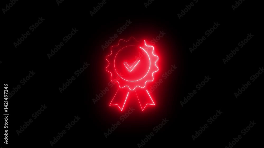 Premium vertical best quality icon animation with glowing badge design on black background Premium vertical best quality icon animation with glowing badge design on black background