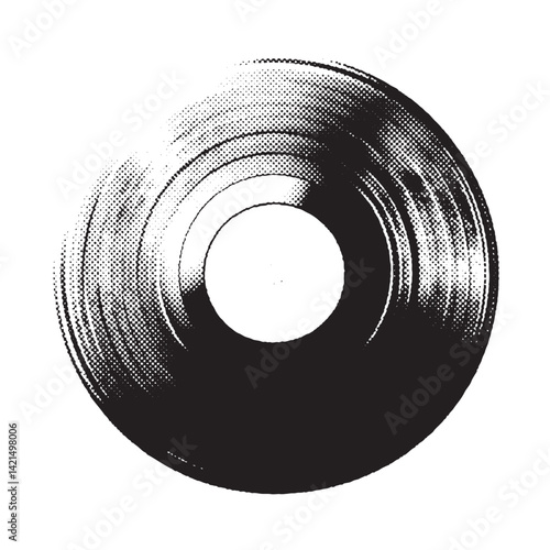 vinyl music record halftone grunge vector design element