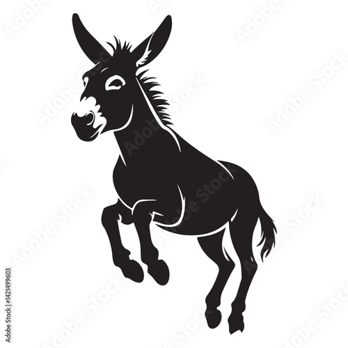 black and white donkey vector.
