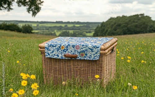 Picnic basket in a field (1)