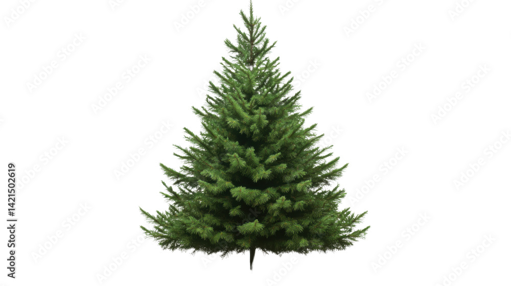 Pine Tree Isolated on White Background with Lush Green Foliage Pine Tree Isolated on White Background with Lush Green Foliage
