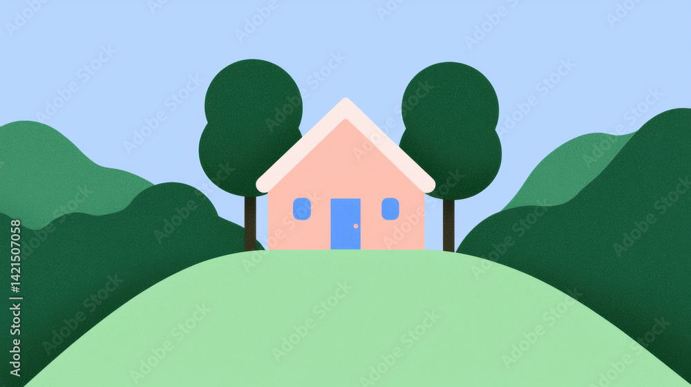 Good atmosphere, Cozy treehouse flat illustration with a good atmosphere. Good atmosphere, Cozy treehouse flat illustration with a good atmosphere.