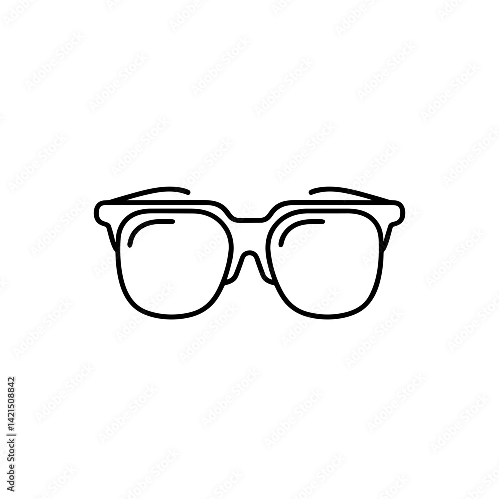 Fototapeta premium Stylish Christmas Glasses Outline Design on White Background 