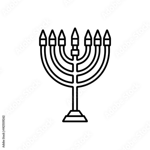 Menorah symbolizing Hanukkah celebrations in a minimalist style  