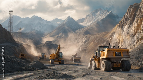 excavator working on site work