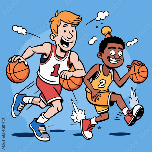 Comedic Ballers Dribbling in Cartoon Mayhem