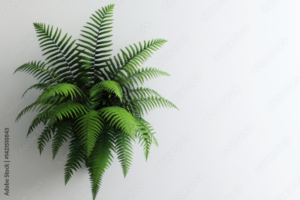 Fototapeta premium Fern plant on white background