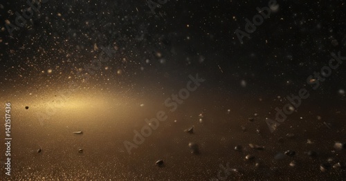 Black gold glitter backdrop, refined shimmer texture , event, gold