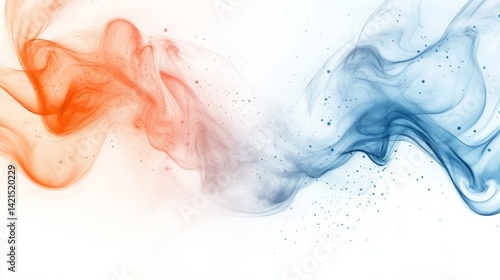 Abstract smoke streams in contrasting colors flow across background