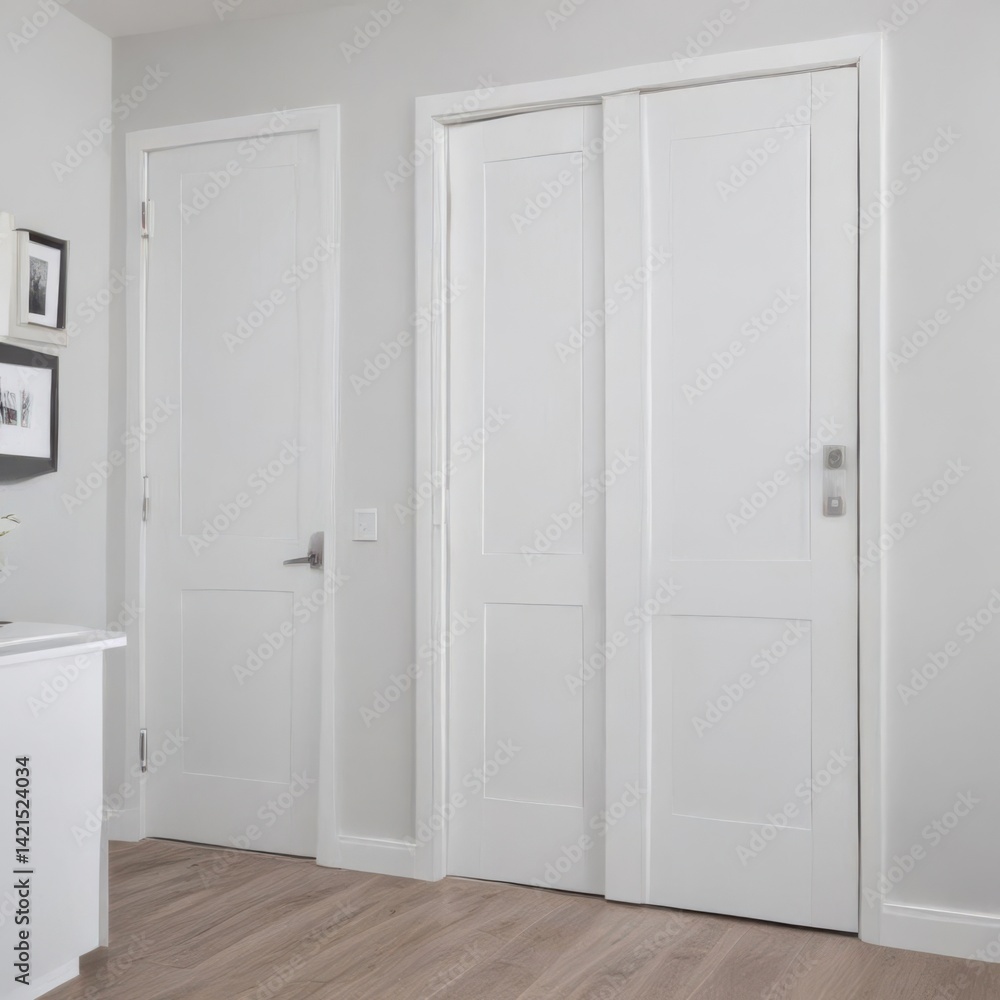 empty white room with door empty white room with door