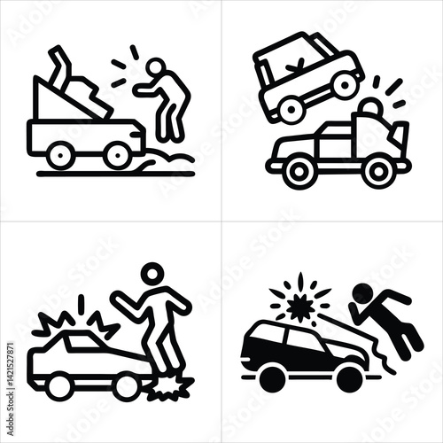 accident icon set

