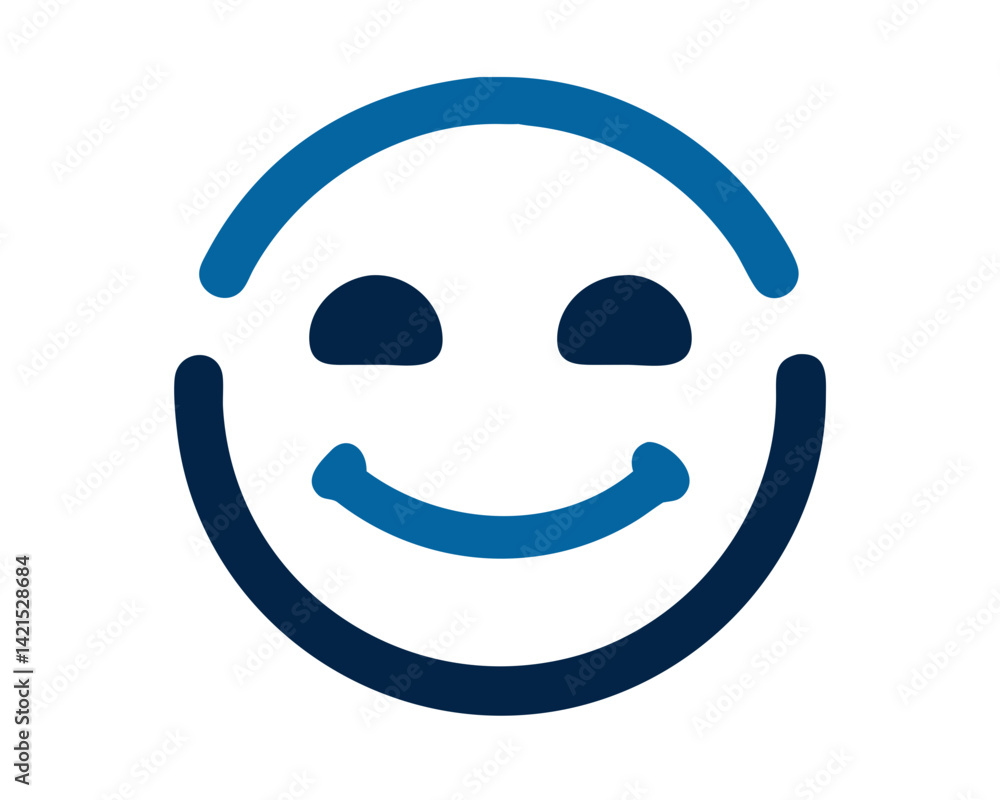 Happy face emoji smiling on a simple background Happy face emoji smiling on a simple background