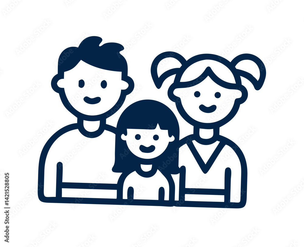 Family illustration showing happiness and togetherness Family illustration showing happiness and togetherness