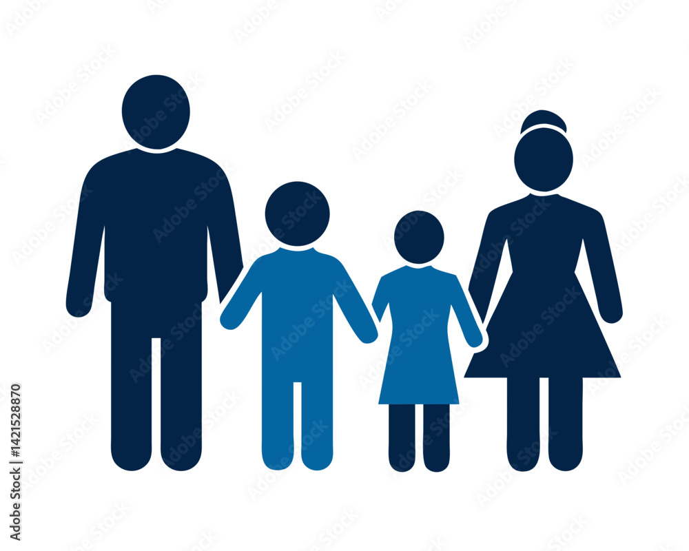 Family Icon Representing Togetherness in Modern Style Family Icon Representing Togetherness in Modern Style