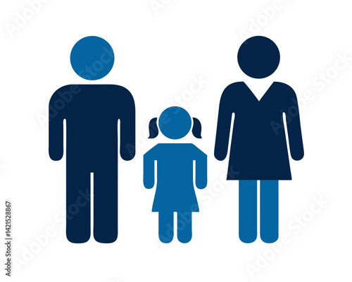 Family Icon Representing Togetherness in Simple Silhouette Style  
