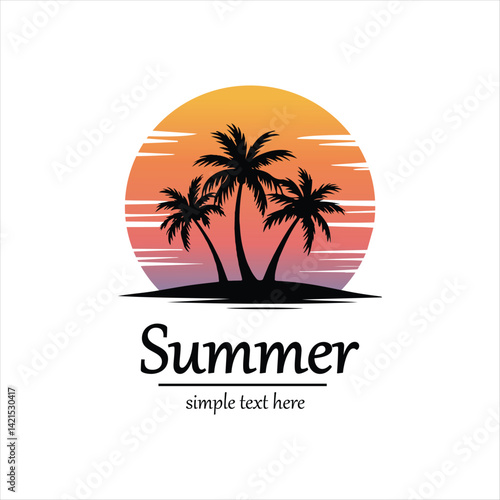 Wallpaper Mural Hand drawn vector illustration of silhouettes of palm trees on the background Torontodigital.ca