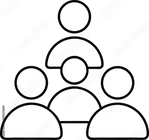 scrum daily meeting line art vector icon.