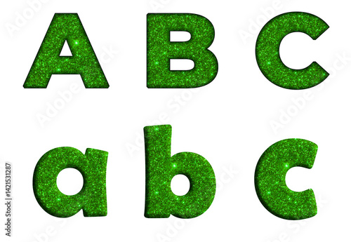 Green glitter Bling texture Foil font  A, B, C  Alphabet letter text typography font  copy.png