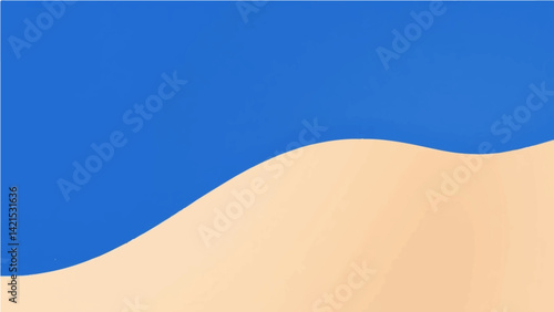 Minimalist Artwork Featuring Smooth Gradient From Blue To Beige