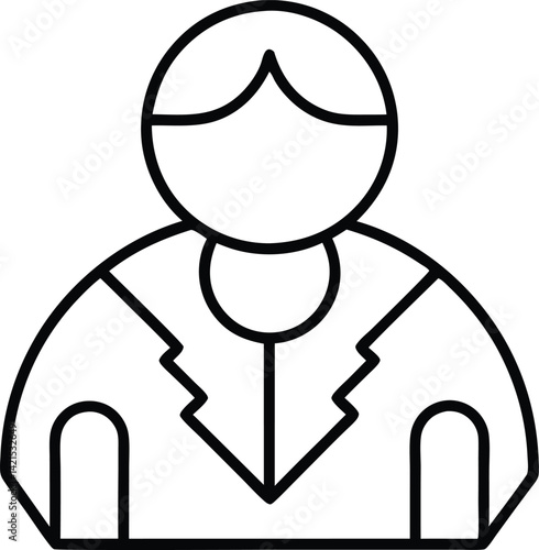 scrum master line art vector icon.