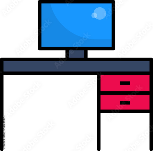Work Desk Icon for Home Office Setup