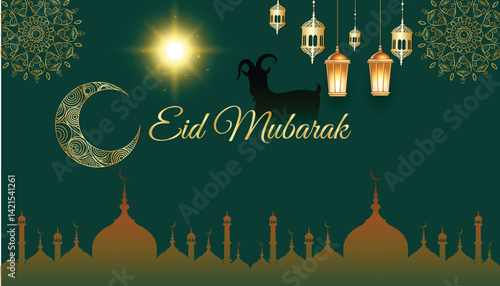 Eid ul adha mubarak card for social media poster and banner design, eid ul adha mubarak banner, eid ul adha mubarak template, eid ul adha mubarak editable file