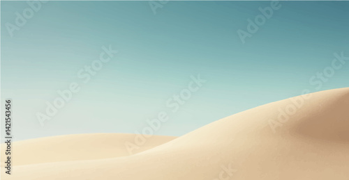 Minimalist Artwork Featuring Smooth Gradient From Blue To Beige