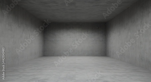 Wallpaper Mural Empty warehouse room with concrete walls and floor. Torontodigital.ca