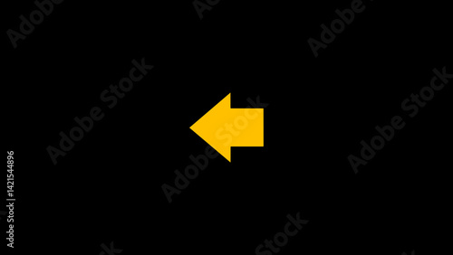 Colourful left arrow on black background. 4k resolution