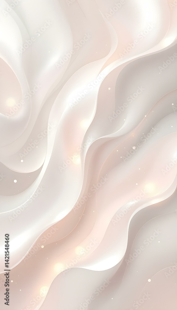 Minimalistic lines and dots in a muted beige, white, and gray palette, creating a smooth, abstract design that seamlessly repeats, evoking a soft, elegant, and sophisticated aesthetic.