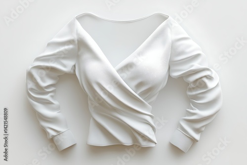Wallpaper Mural Elegant white top on a neutral background showcasing the fabric texture for apparel design mockups Torontodigital.ca