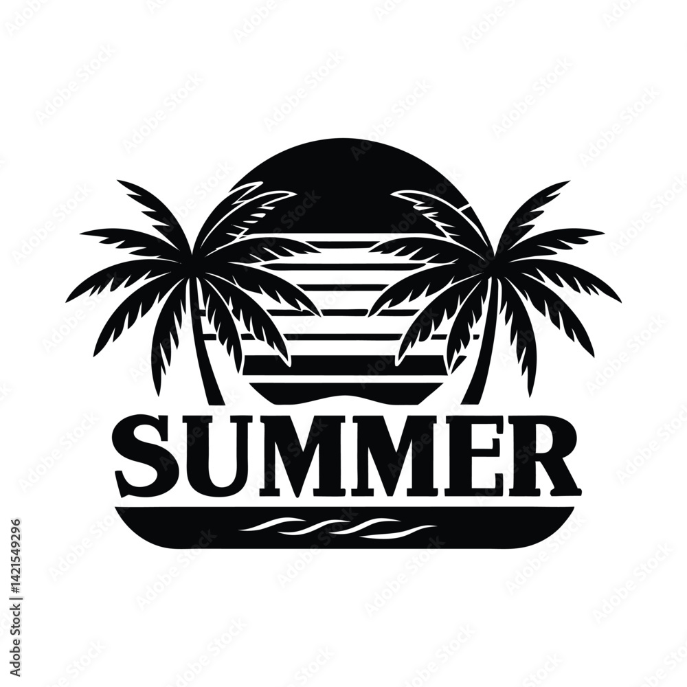 Obraz premium tropical island with palm trees.Tropical uninhabited island. Hand drawn vector vintage illustration, emblem, logo, isolated.tropical island with palm trees.Hand-drawn illustration of a rustic hut.