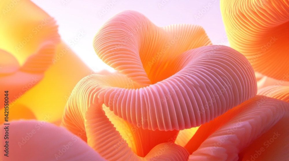 Abstract coral-like structures in warm light