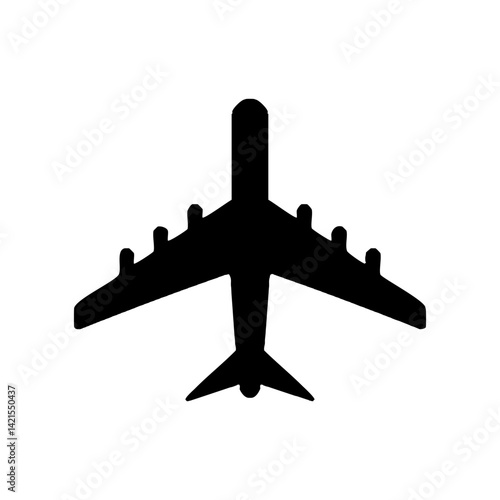 A simple airplane cone with a dotted curved line behind it, representing a fun flight path