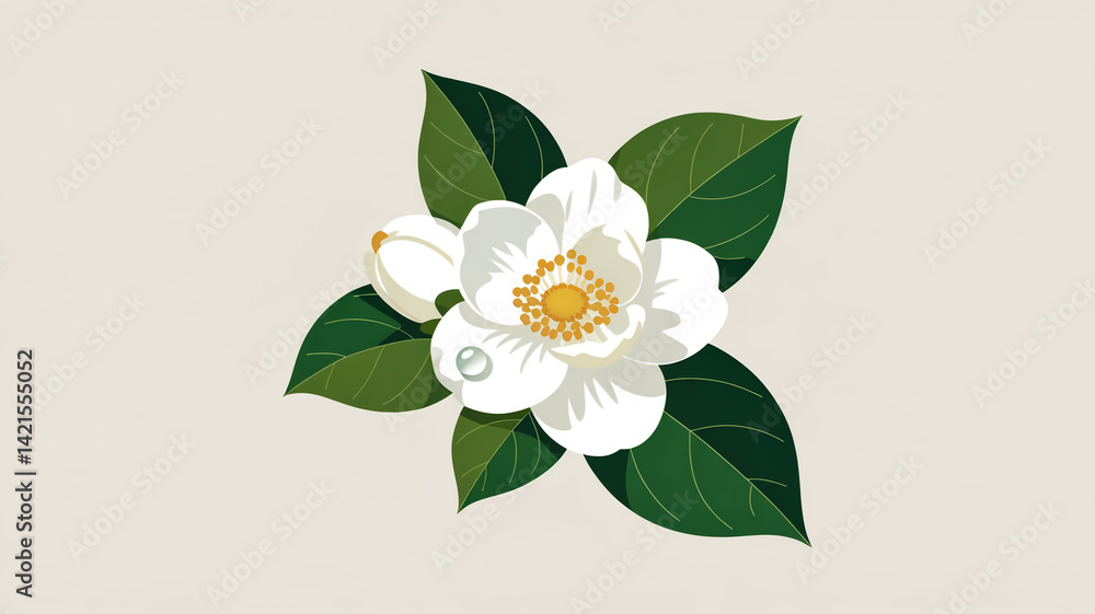 Fototapeta premium A set of vector illustration of jasmine flower