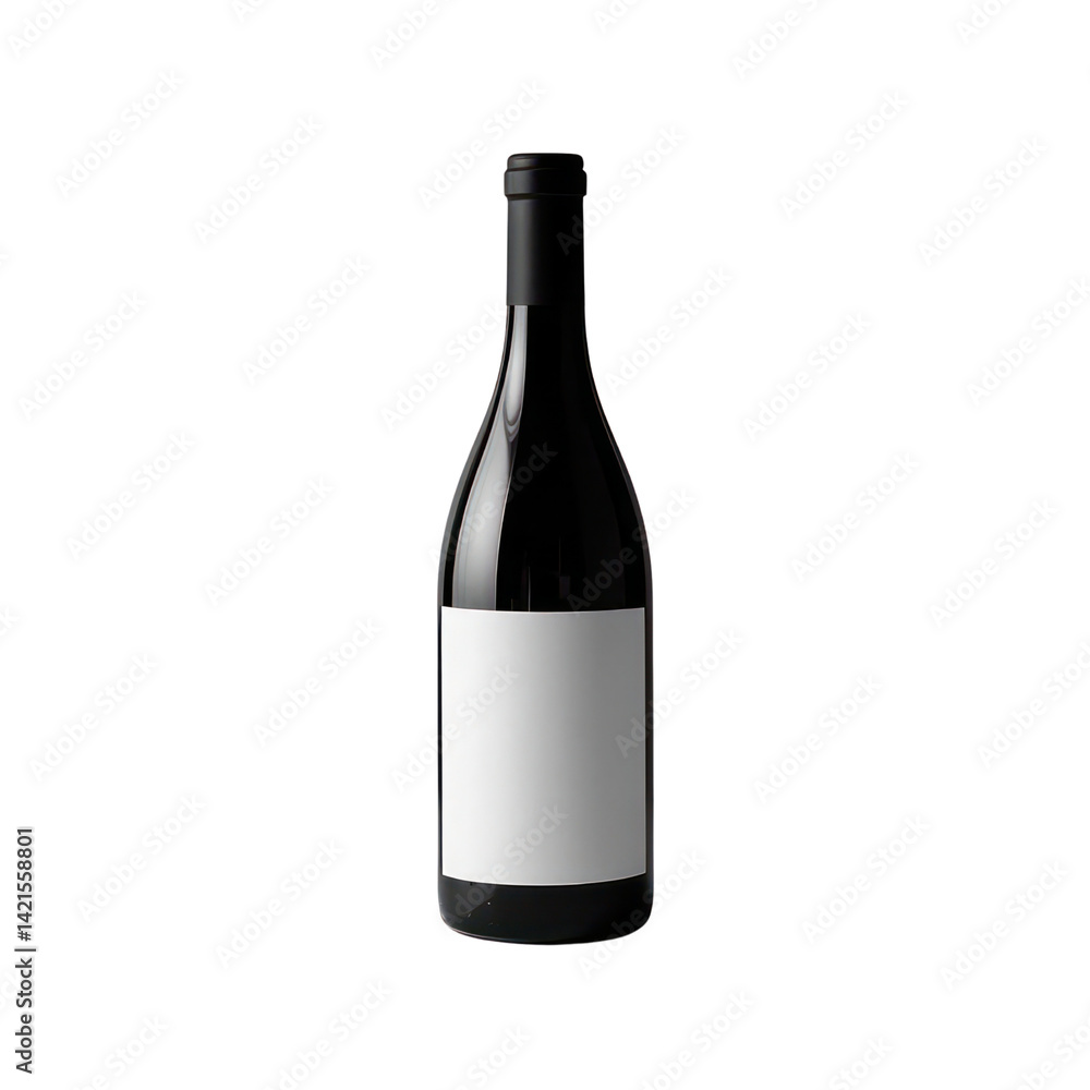 Isolated Wine Bottle On Transparent Background, Generative AI Isolated Wine Bottle On Transparent Background, Generative AI