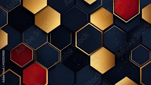Obraz na płótnie Geometric Hexagon Pattern w salonie