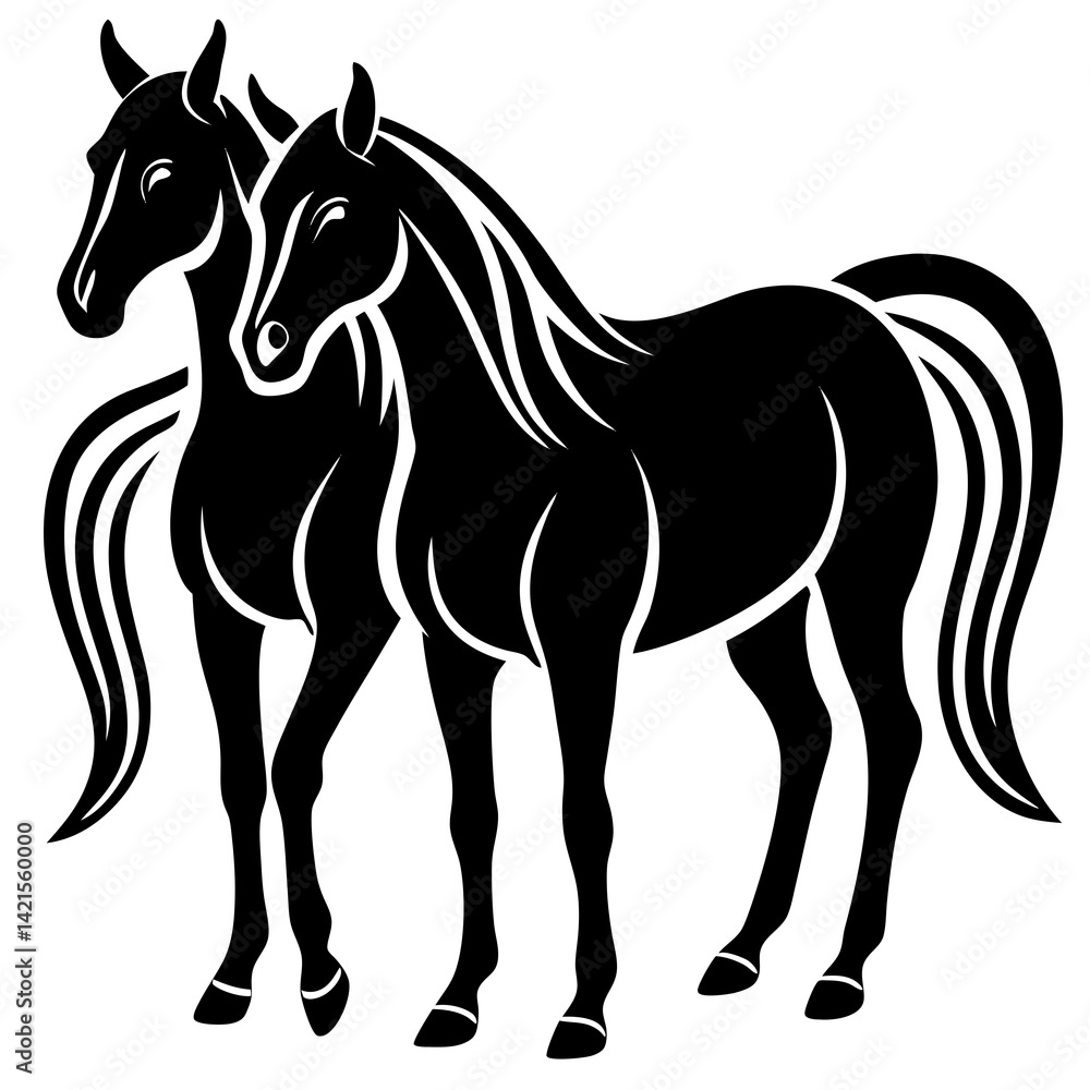 Obraz premium horse silhouette vector