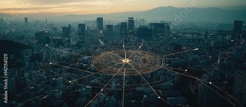 Obraz na płótnie Urban Connectivity Network w salonie