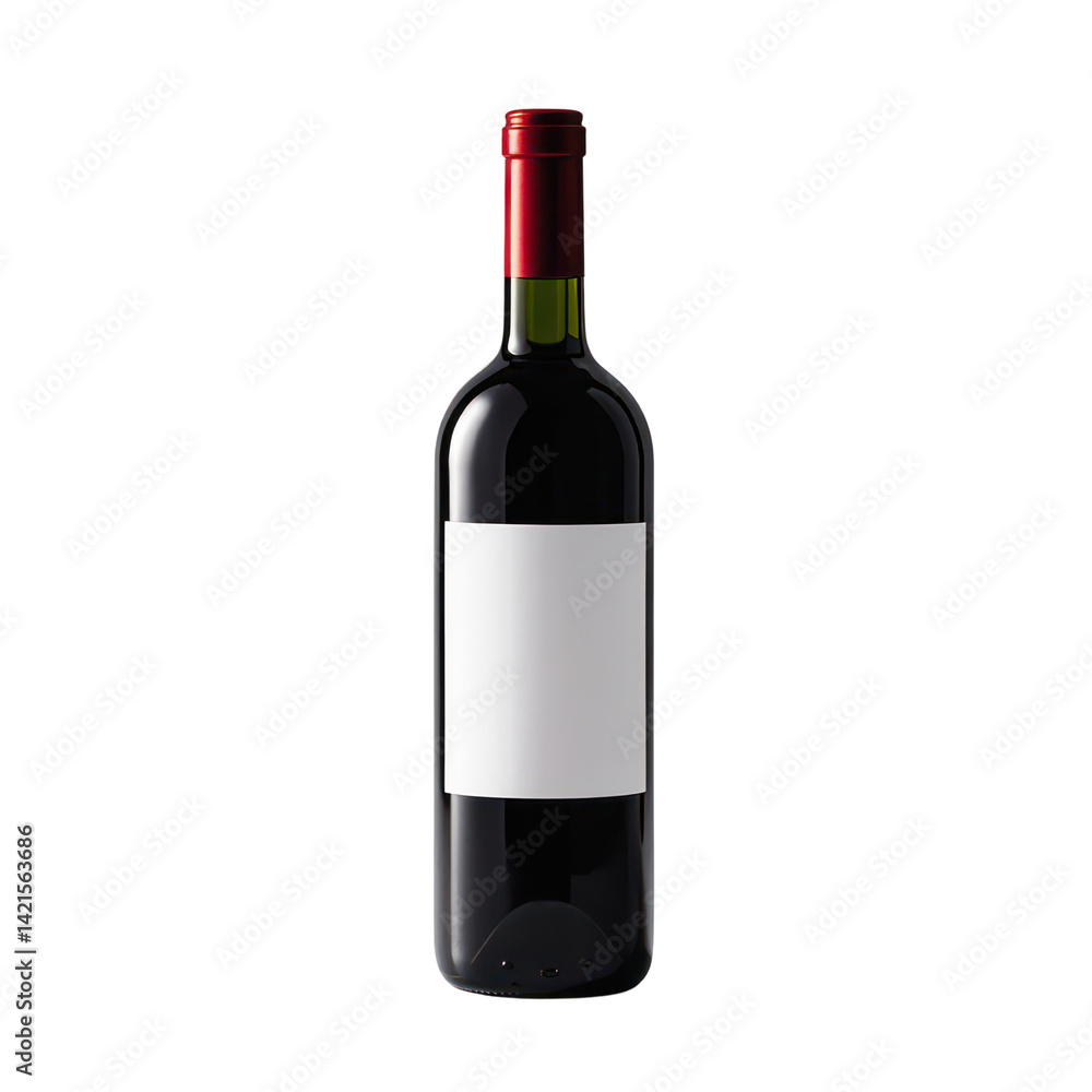 Isolated Wine Bottle On Transparent Background, Generative AI Isolated Wine Bottle On Transparent Background, Generative AI