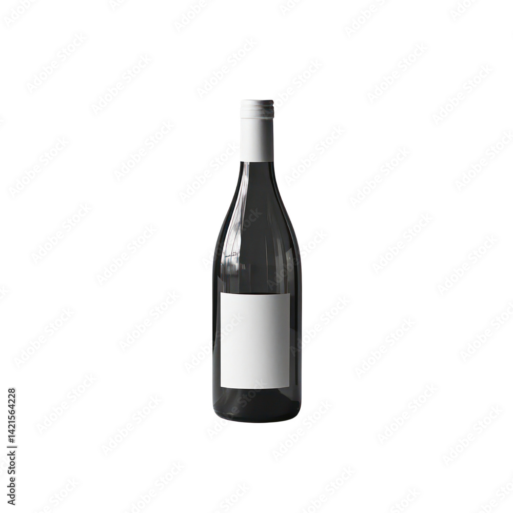 Isolated Wine Bottle On Transparent Background, Generative AI Isolated Wine Bottle On Transparent Background, Generative AI