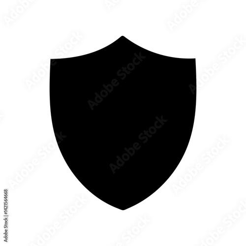 Classic Shield Silhouette, Protective Security Icon