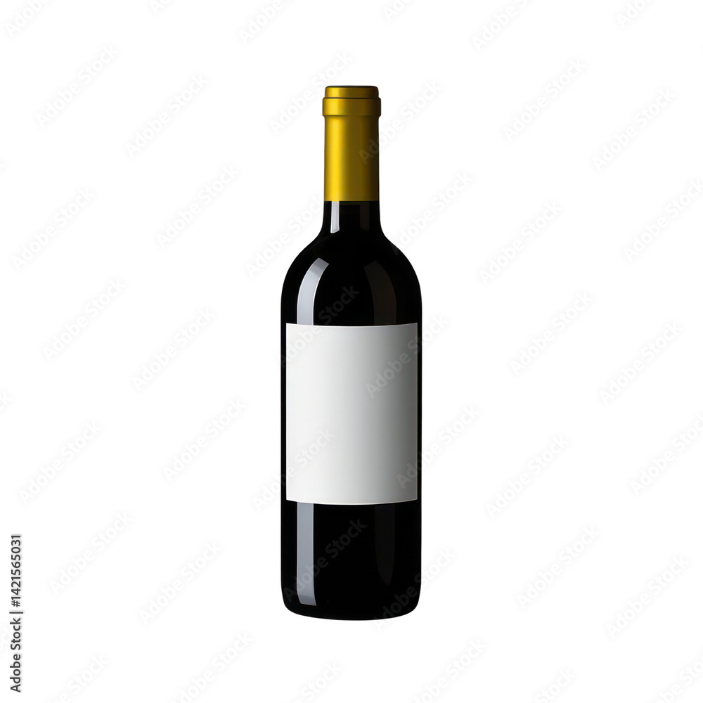 Isolated Wine Bottle On Transparent Background, Generative AI Isolated Wine Bottle On Transparent Background, Generative AI