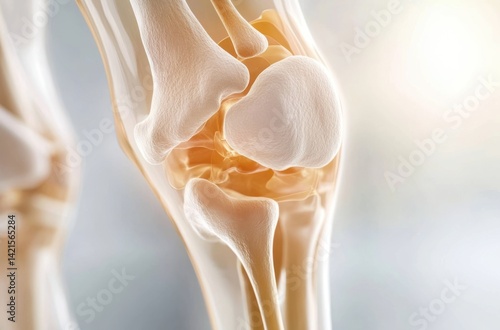 3D-rendered image of a knee joint with osteoarthritis