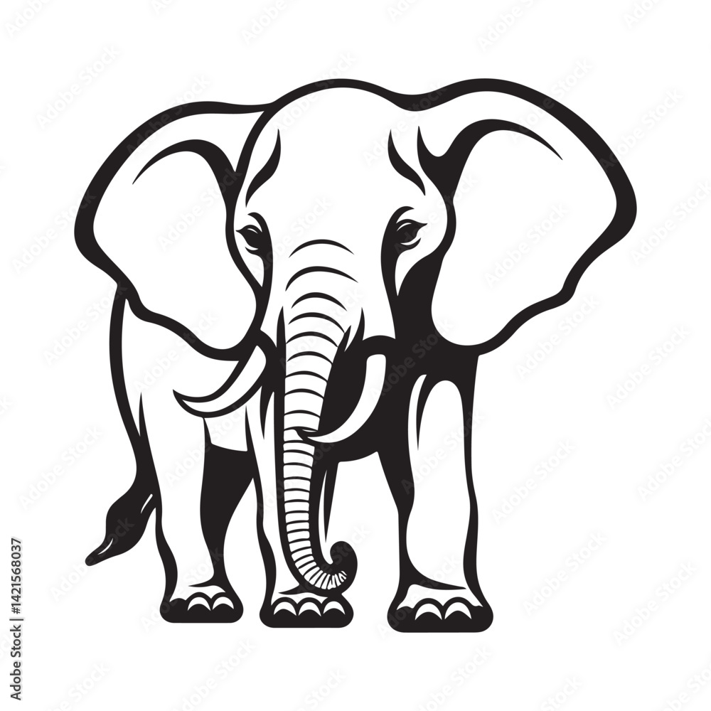 Fototapeta premium Elephant minimalist silhouette design vector art