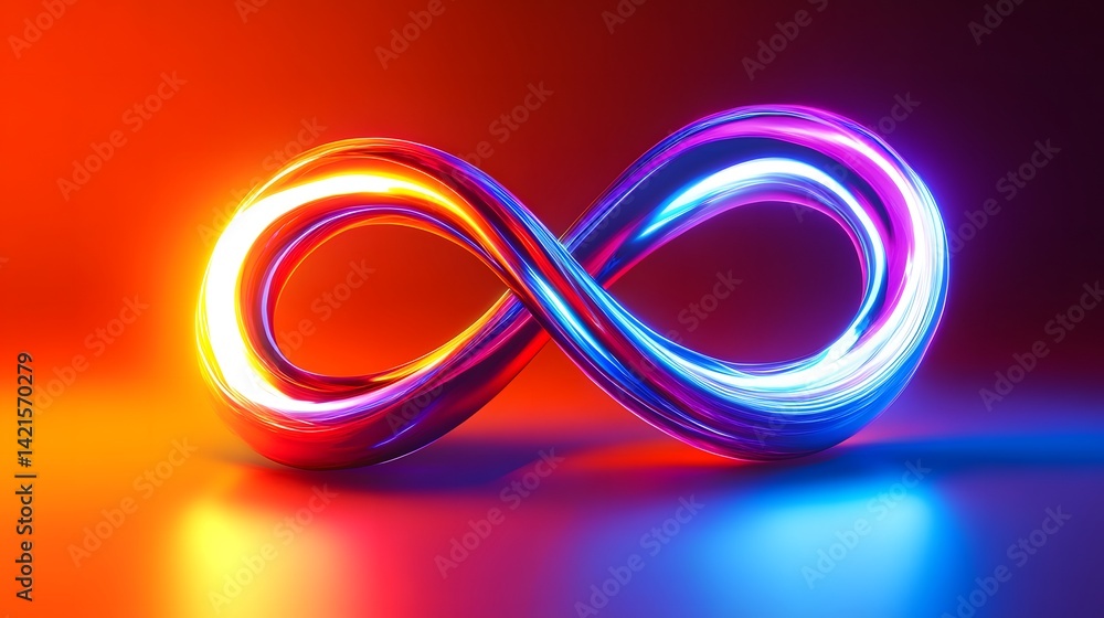 A glowing infinity symbol with a gradient of colors A glowing infinity symbol with a gradient of colors